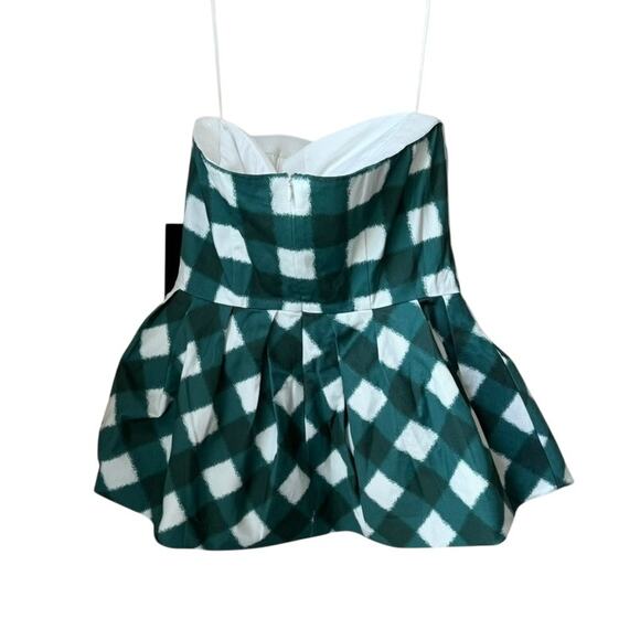 NWT Tuckernuck Strapless Peplum Gingham Print Top - Picture 3 of 6